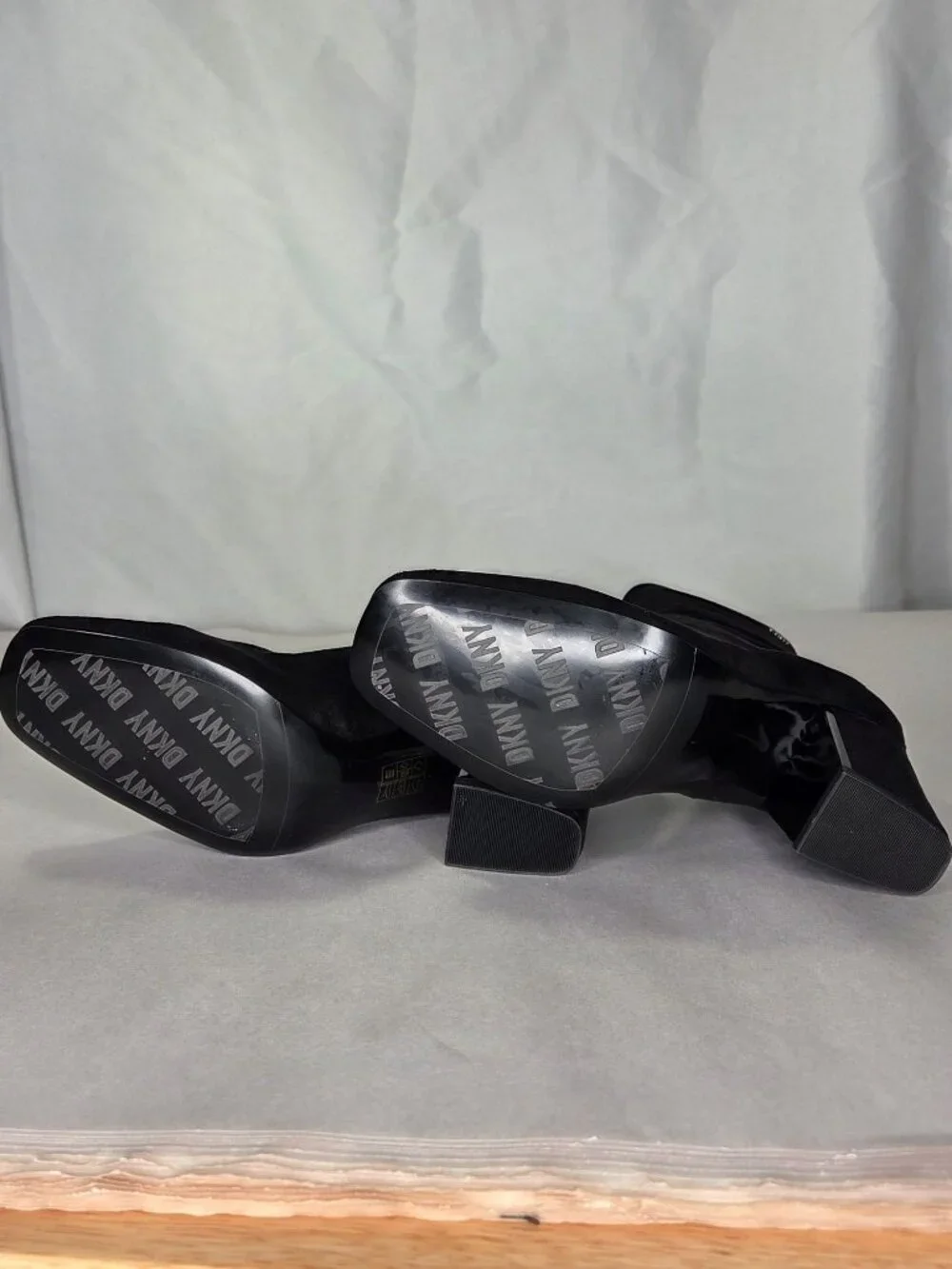 DKNY Cavale Stretch Booties - Black Suede, Size 5